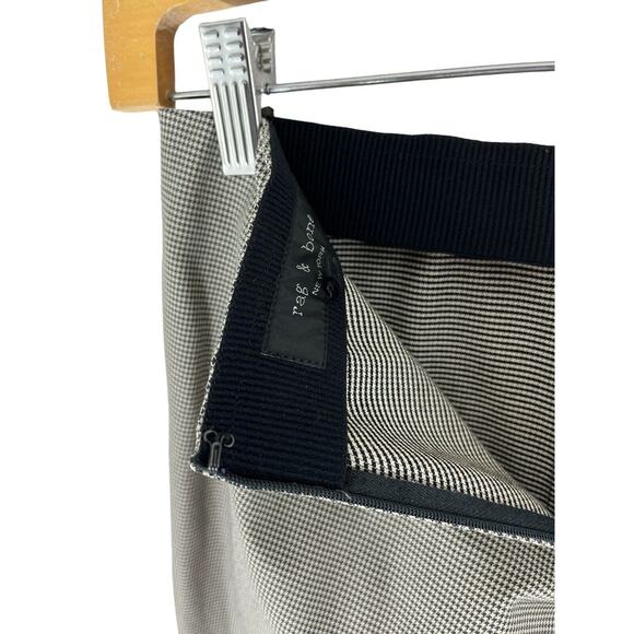 Rag & Bone Skinny Ankle Pants Black White Cropped Size 0 Herringbone Office - Picture 10 of 12